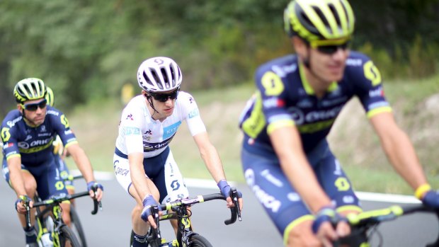 Protected: Simon Yates in the white jersey of the best young rider.