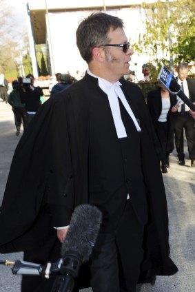 arrister, Shane Gill, outside the ACT Supreme Court after Mr
Eastman's conviction was quashed.