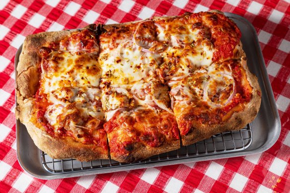 'Grandma pie' is a thick-crusted, rectangular pizza that Italian-American grandmas would make at home.