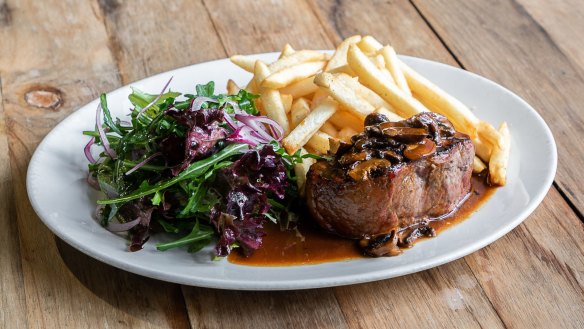 The Plough in Footscray cuts its own steaks to size.