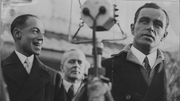 Queensland aviation pioneer Bert Hinkler (right).