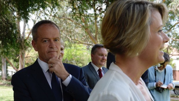 Labor leader Bill Shorten with Kristina Keneally