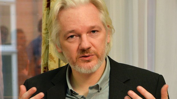 WikiLeaks founder Julian Assange in Ecuador's embassy in London.