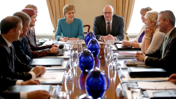 Nicola Sturgeon chairs an emergency meeting of Scotland's cabinet on Saturday.