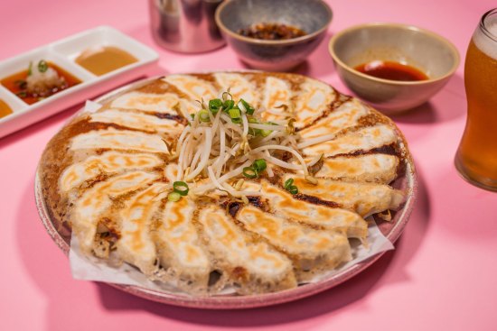 House-made gyoza come in rounds of 10 or 20.