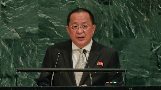 North Korean Foreign Minister Ri Yong-Ho called US President Donald Trump "a mentally deranged person full of megalomania".