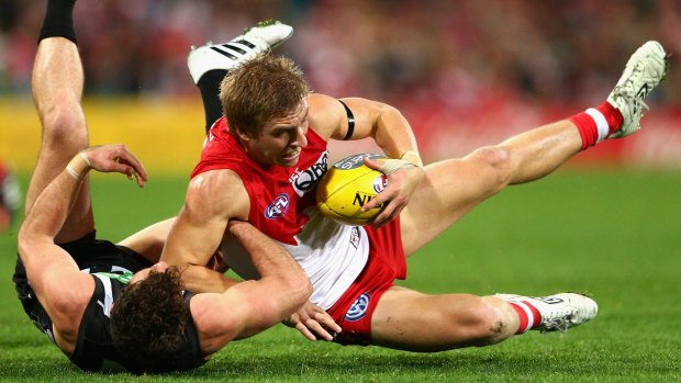 Good catch: Kieren Jack of the Swans takes a mark.