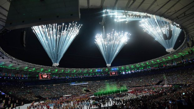 The Rio Olympic opening ceremony, Maracana Stadium.