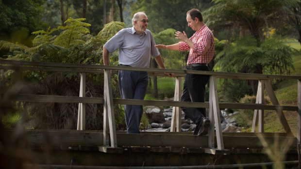 Supporters of the mini hydro plan Peter Kimberley (left) and Luke Whiteside.