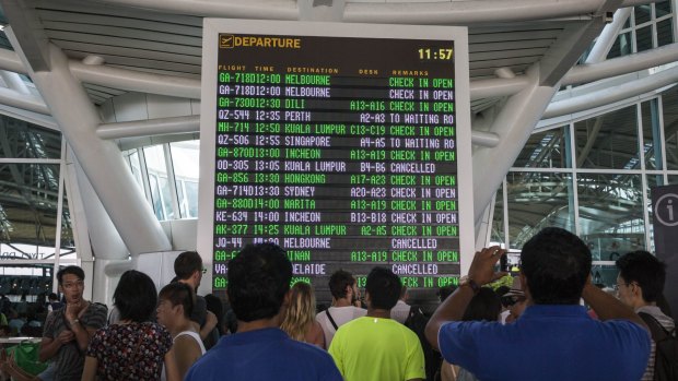 Passengers have been waiting anxiously for news after the continued cancellation of flights in and out of Bali