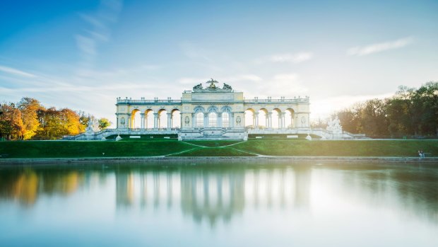 Peaceful Schonbrunn Palace, Vienna, in Autumn.