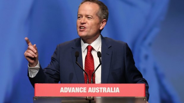 "Bring it on": Bill Shorten addresses the ALP national conference in Melbourne on Friday.