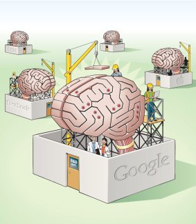 Singular vision: Silicon Valley's biggest companies are vying with each to build a fully functional artificial brain. <em>Illustration: Doug Griswold/MCT</em>