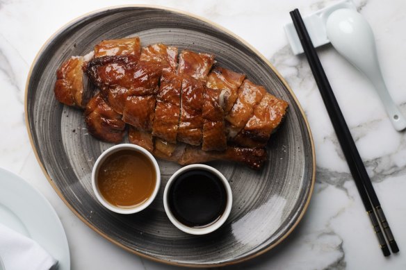 The go-to dish: Half Cantonese roast duck with po lam plum sauce.