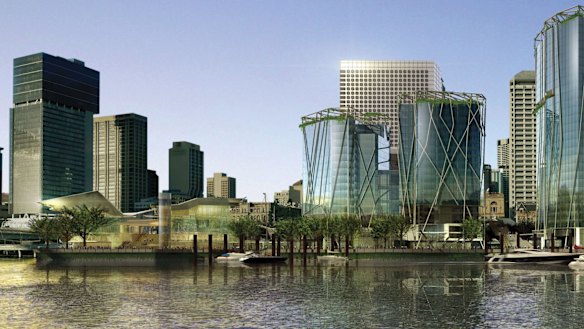 The proposed North Bank development would have been built out beyond the Riverside Expressway.