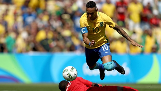 Flying in: Brazil's Neymar