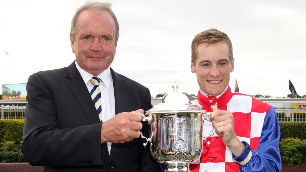 Trainer Guy Walter, left, with Blake Shinn after Shinn won the Doomben Cup in 2014.