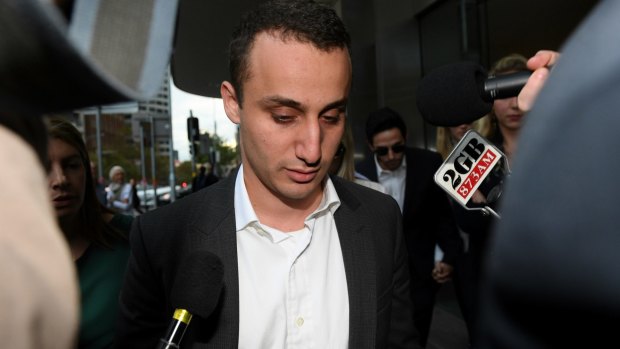 Luke Lazarus leaves court in Sydney after his acquittal in May.