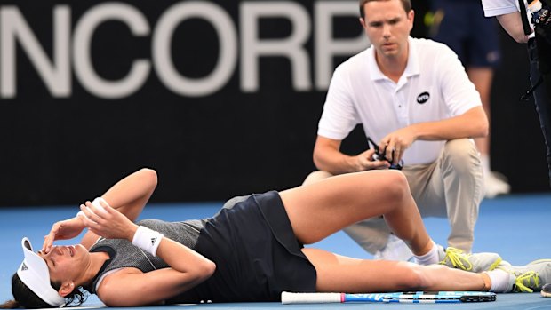 Cramped: Garbine Muguruza is out of the Brisbane International.