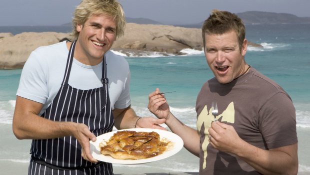 Curtis Stone and Ben O'Donoghue, the original menu surfers.