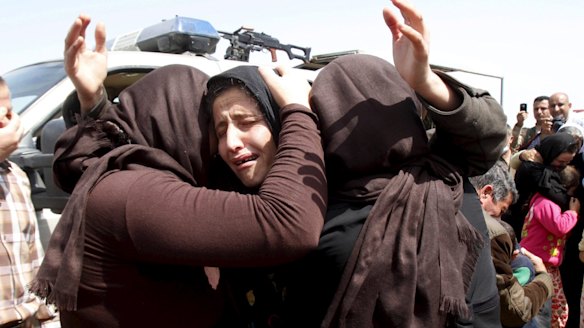 Yazidis released by Islamic State in April. 