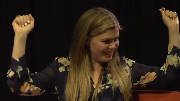 Belle Gibson as she appeared in a media coaching video with Penguin publishers.