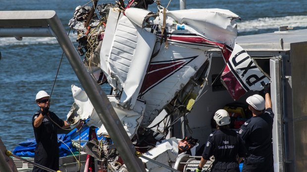 The wreckage of the plane that crashed near Point Lonsdale.