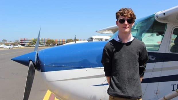 Up, up and away: Oscar Carveth is gaining his pilot's licence through a VET subject and he finds the practical course helps make sense of his VCE physics.