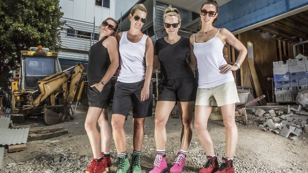 She Wear's Stacey Head, second from left, has brightened up work boots.
