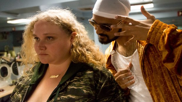 Danielle Macdonald and Siddharth Dahanajay in Patti Cake$.