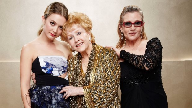 Billie Lourd, Debbie Reynolds and Carrie Fisher at the Screen Actors Guild Awards in 2015.