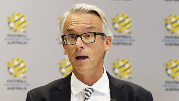 Meeting with the clubs: Football Federation Australia chief executive David Gallop.