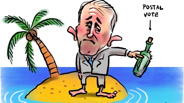 Malcolm Turnbull is all at sea on same-sex marriage. Illustration: Matt Davidson