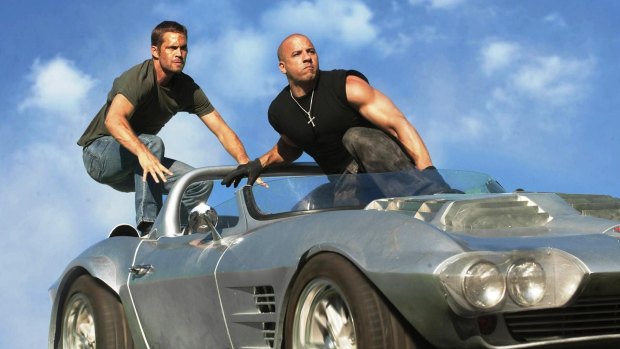Paul Walker and Vin Diesel in the big-budget <i>Fast and Furious 7</i>.