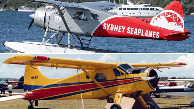 Bottom, the aircraft was originally registered in 1964 as a cropdusting plane; top, it was later flown thousands of times with Sydney Seaplanes.