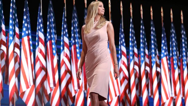 'Entirely unremarkable': Ivanka Trump wears a dress from her clothing line at last year's Republican National Convention.