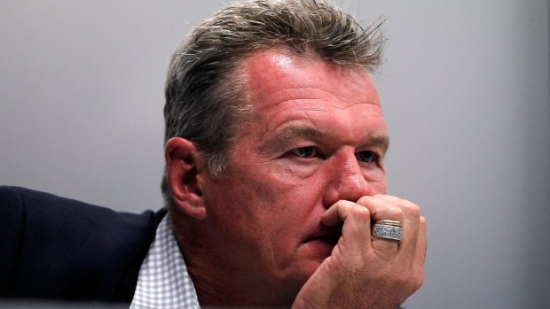 Dejected: Blues coach Sir John Kirwan looks on after his side's loss to the Lions.
