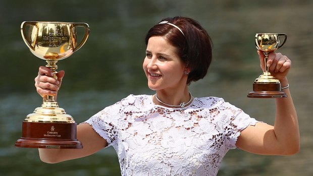 Year of Payne: Michelle Payne after winning the 2015 Melbourne Cup.