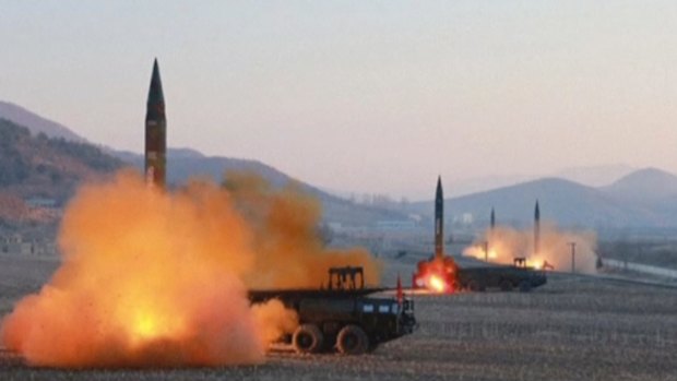North Korea launches four missiles in an undisclosed location North Korea this month.