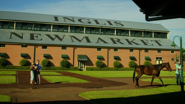 Members of the Inglis family outside the stables.