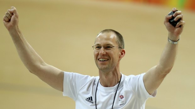 Great Britain's head cycling coach Iain Dyer at the velodrome in Rio