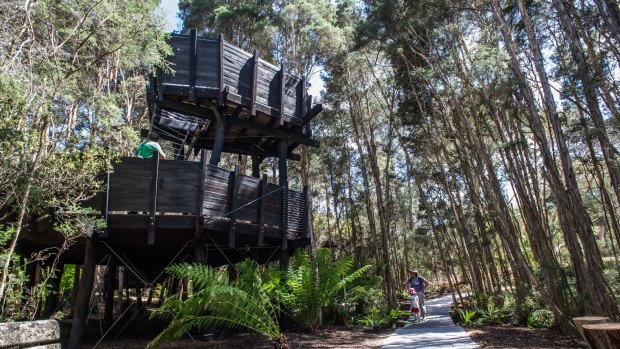 A two-storey treehouse has opened at the Australian National Botanical Gardens. 