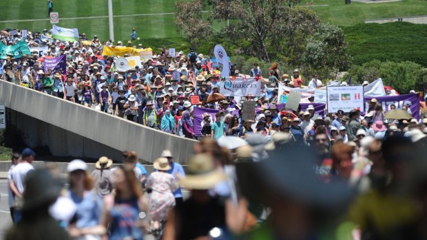 Conservation Council ACT assistant director communications Phoebe Howe said the 6000-strong turnout at the Canberra march was "amazing".