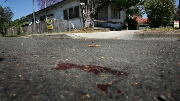 Blood marks the spot where Kok On Chin was run over.