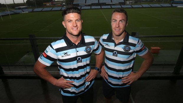 A tale of two halves: Sharks halves James Maloney and Chad Townsend.