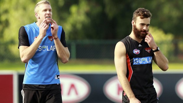 Hal Hunter at Essendon training in 2012.