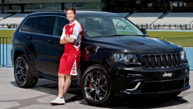 Harry Kewell with his Jeep.
