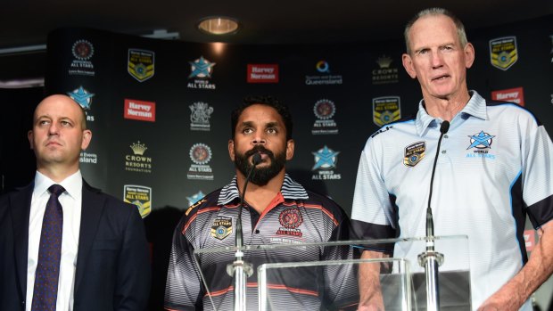 Star power: Wayne Bennett (right) will coach the World All Stars against the Indigenous All Stars.