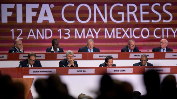 FIFA officials listen during the 66th FIFA Congress, held in Mexico City on Friday.