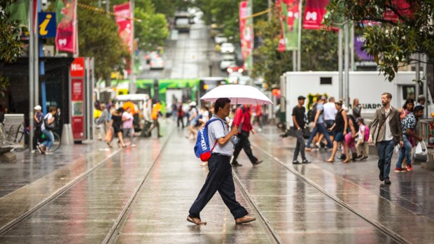 The weather bureau says there is a high chance of a thunderstorm and showers in Melbourne on Thursday.